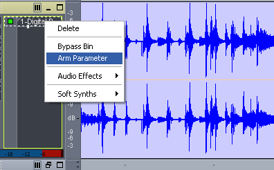 Step 02 - Right click on the DPMP and select 'Arm Parameter'